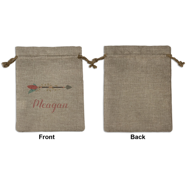 Tribal Arrows Medium Burlap Gift Bag - Front Approval