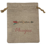 Tribal Arrows Medium Burlap Gift Bag - Front (Personalized)