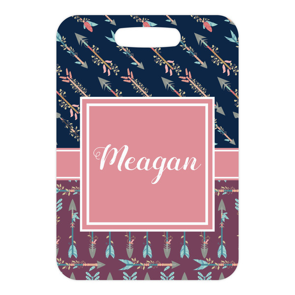 Tribal Arrows Metal Luggage Tag - Front Without Strap