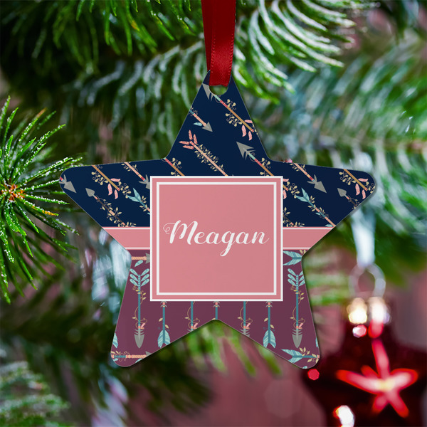 Tribal Arrows Metal Star Ornament - Lifestyle