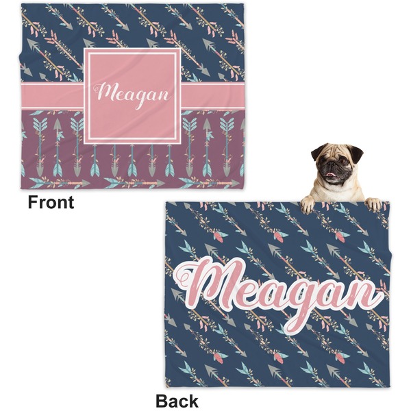 Tribal Arrows Microfleece Dog Blanket - Large- Front & Back