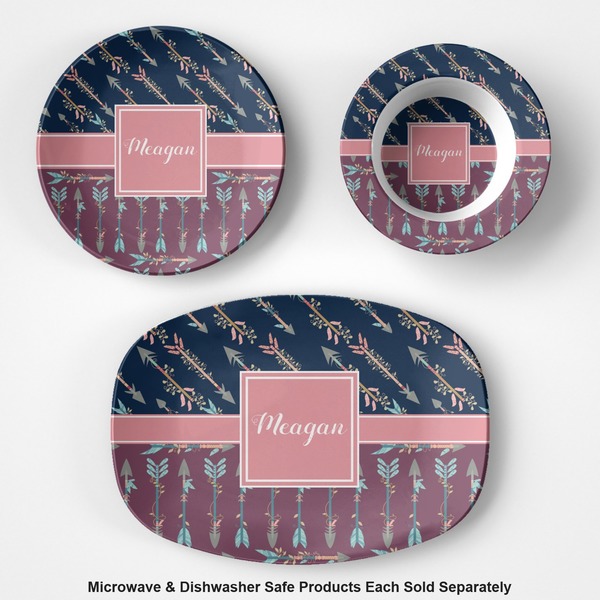 Tribal Arrows Microwave & Dishwasher Safe CP Plastic Dishware - Group