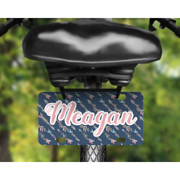 Tribal Arrows Mini License Plate on Bicycle