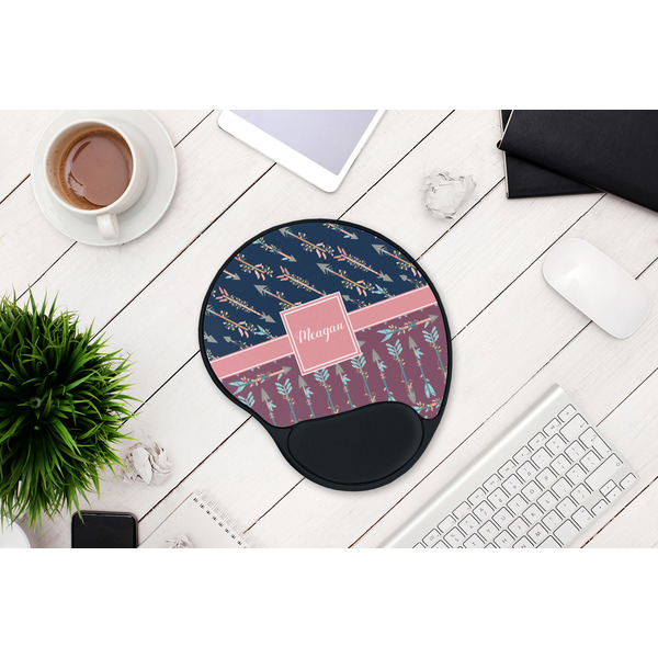 Tribal Arrows Mouse Pad with Wrist Rest - LIFESYTLE 1