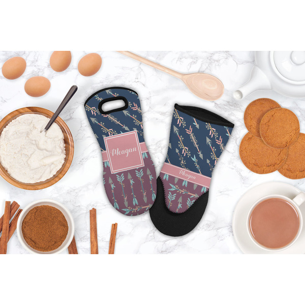 Tribal Arrows Neoprene Oven Mitt - Lifestyle Image