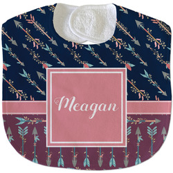 Tribal Arrows Velour Baby Bib w/ Name or Text