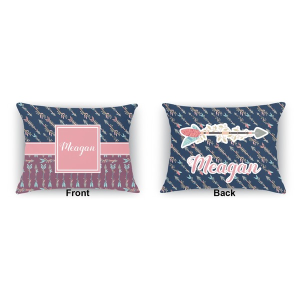 Tribal Arrows Outdoor Rectangular Throw Pillow (Front and Back)