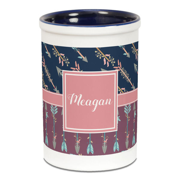 Tribal Arrows Pencil Holder - Blue