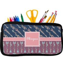 Tribal Arrows Neoprene Pencil Case - Small w/ Name or Text