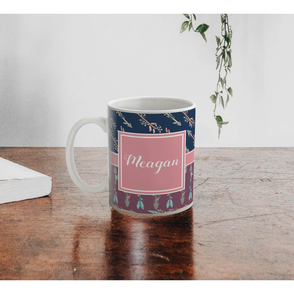 Tribal Arrows Personalized Coffee Mug - Lifestyle