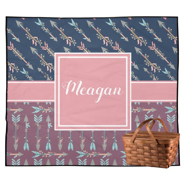 Custom Tribal Arrows Outdoor Picnic Blanket (Personalized)