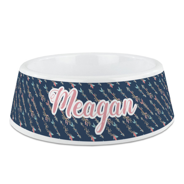 Custom Tribal Arrows Plastic Dog Bowl (Personalized)