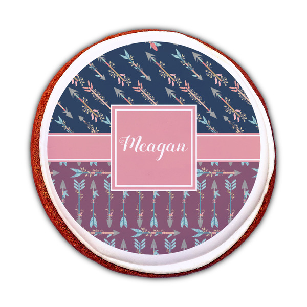 Tribal Arrows Printed Icing Circle - Medium - On Cookie