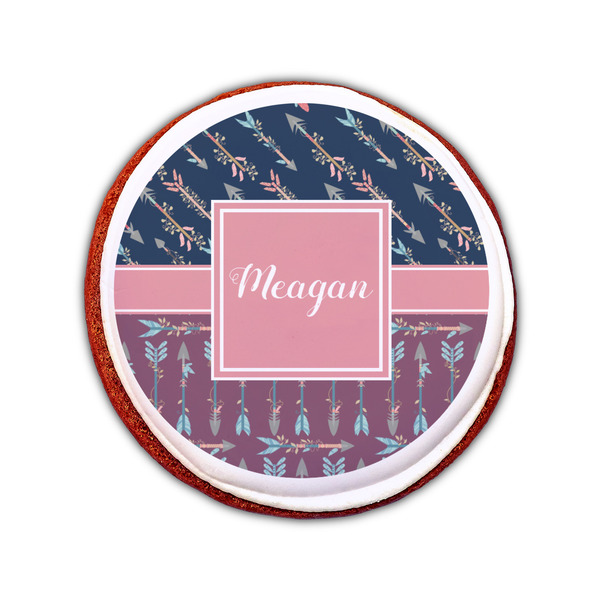 Tribal Arrows Printed Icing Circle - Small - On Cookie
