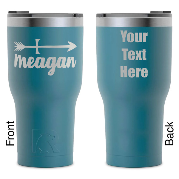 Custom Tribal Arrows RTIC Tumbler - Dark Teal - Laser Engraved - Double-Sided (Personalized)