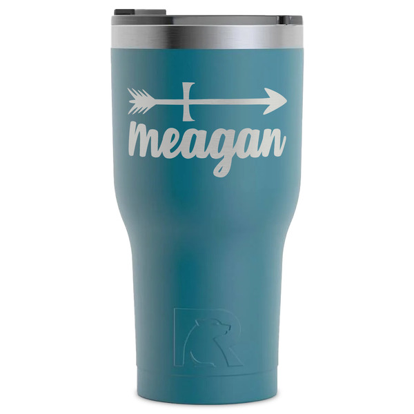 Custom Tribal Arrows RTIC Tumbler - Dark Teal - Laser Engraved - Single-Sided (Personalized)