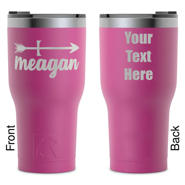 Custom Tribal Arrows RTIC Tumbler - Magenta - Laser Engraved - Double-Sided (Personalized)