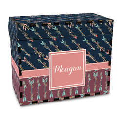 Tribal Arrows Wood Recipe Box - Full Color Print (Personalized)