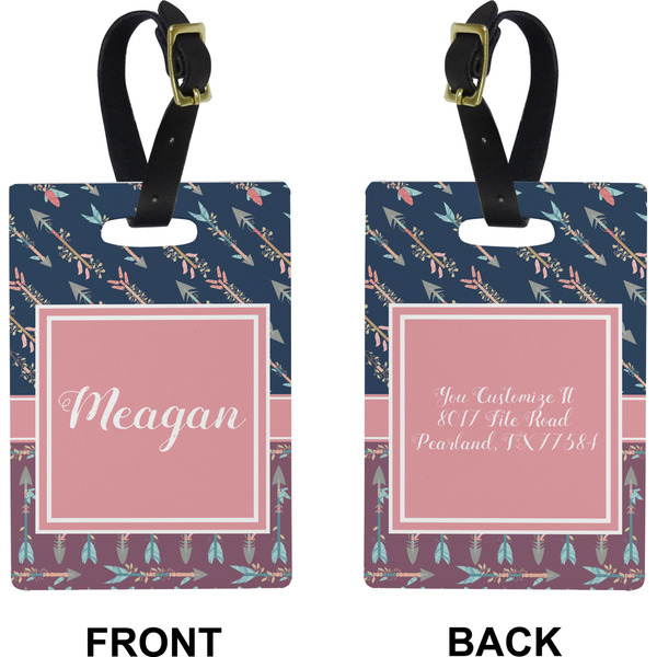 Tribal Arrows Rectangle Luggage Tag (Front + Back)