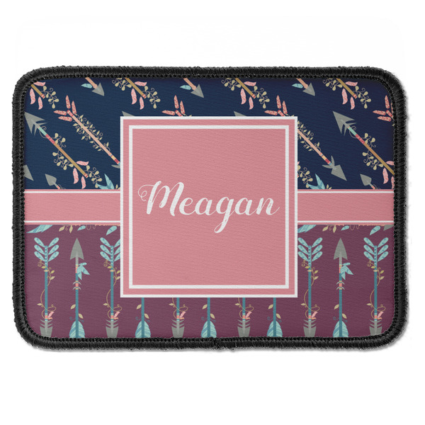 Custom Tribal Arrows Iron On Rectangle Patch w/ Name or Text