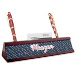 Tribal Arrows Red Mahogany Nameplate with Business Card Holder (Personalized)
