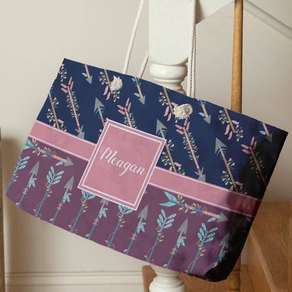 Tribal Arrows Large Rope Tote - Life Style