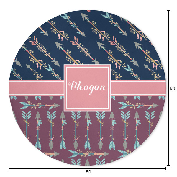 Tribal Arrows Round Area Rug - Size