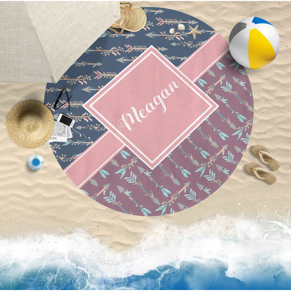 Tribal Arrows Round Beach Towel Lifestyle