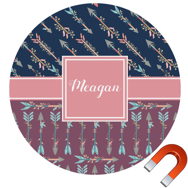 Custom Tribal Arrows Round Car Magnet - 10" (Personalized)