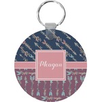 Tribal Arrows Round Plastic Keychain (Personalized)