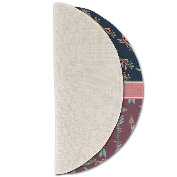 Tribal Arrows Round Linen Placemats - HALF FOLDED (single sided)