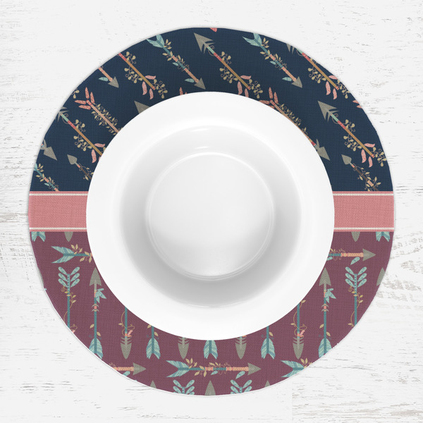 Tribal Arrows Round Linen Placemats - LIFESTYLE (single)