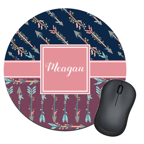 Custom Tribal Arrows Round Mouse Pad (Personalized)