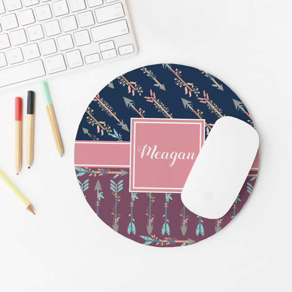 Tribal Arrows Round Mousepad - LIFESTYLE 2