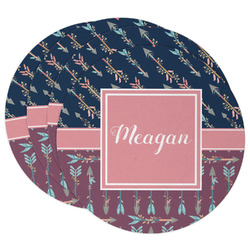 Tribal Arrows Round Paper Coasters w/ Name or Text