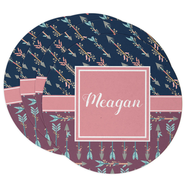 Custom Tribal Arrows Round Paper Coasters w/ Name or Text