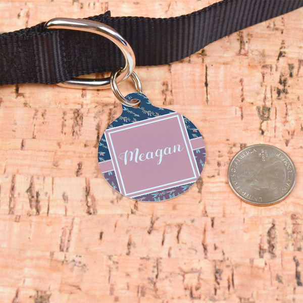 Tribal Arrows Round Pet ID Tag - Large - In Context