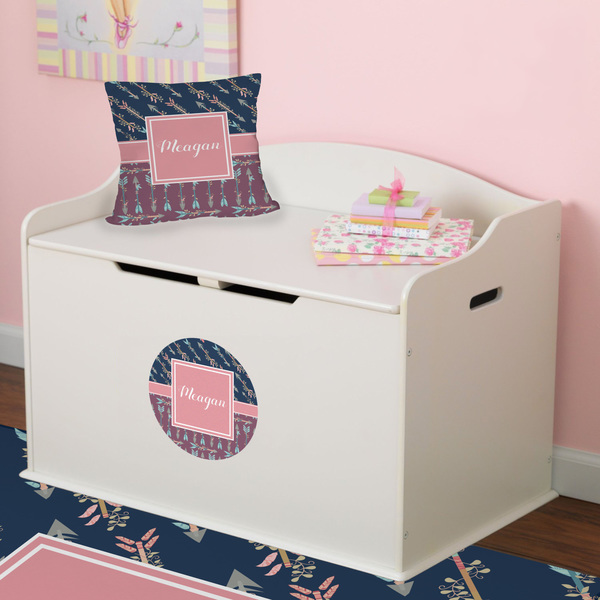 Tribal Arrows Round Wall Decal on Toy Chest