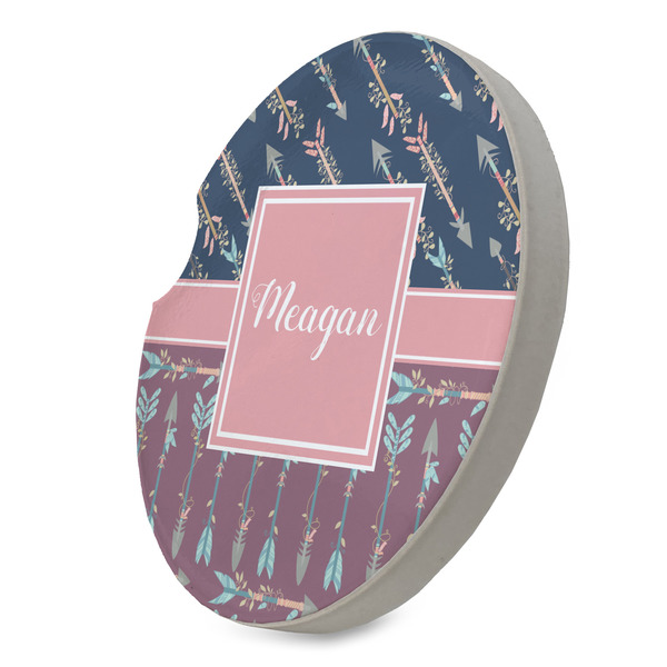 Tribal Arrows Sandstone Car Coaster - STANDING ANGLE