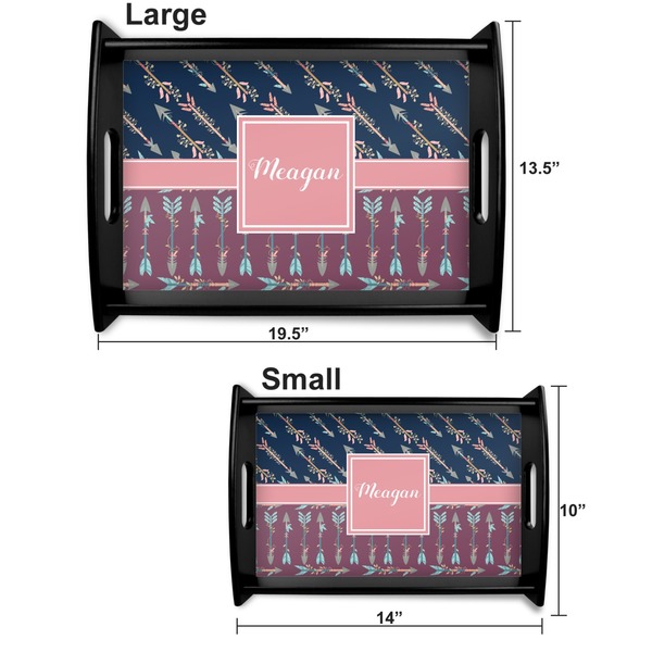 Tribal Arrows Serving Tray Black Sizes