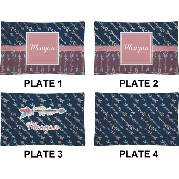 Tribal Arrows Set of Rectangular Dinner Plates (Approval)