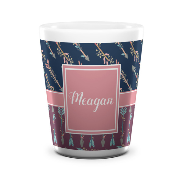 Tribal Arrows Shot Glass - White - FRONT