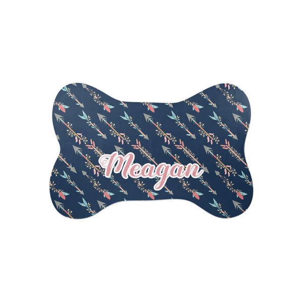 Custom Tribal Arrows Bone Shaped Dog Food Mat (Small) (Personalized)