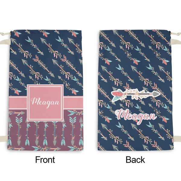 Tribal Arrows Small Laundry Bag - Front & Back View