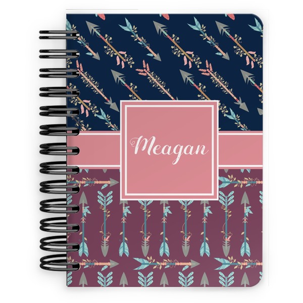 Custom Tribal Arrows Spiral Notebook - 5x7 w/ Name or Text