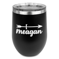Tribal Arrows Stemless Stainless Steel Wine Tumbler - Black - Double Sided (Personalized)