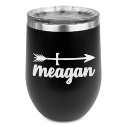 Tribal Arrows Stemless Stainless Steel Wine Tumbler - Black - Single Sided (Personalized)