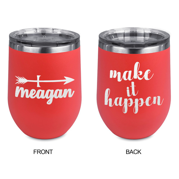 Tribal Arrows Stainless Wine Tumblers - Coral - Double Sided - Approval