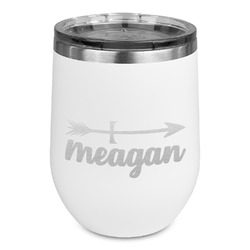 Tribal Arrows Stemless Stainless Steel Wine Tumbler - White - Single Sided (Personalized)