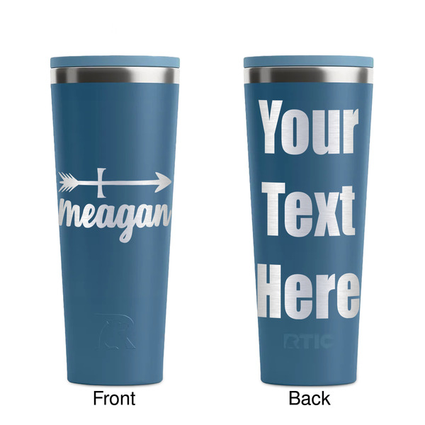 Tribal Arrows Steel Blue RTIC Everyday Tumbler - 28 oz. - Front and Back